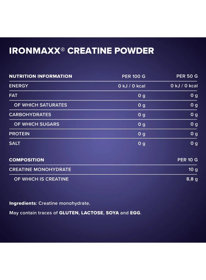 IronMaxx Creatine Powder | 300g Bag | Neutral Flavour - Image 4