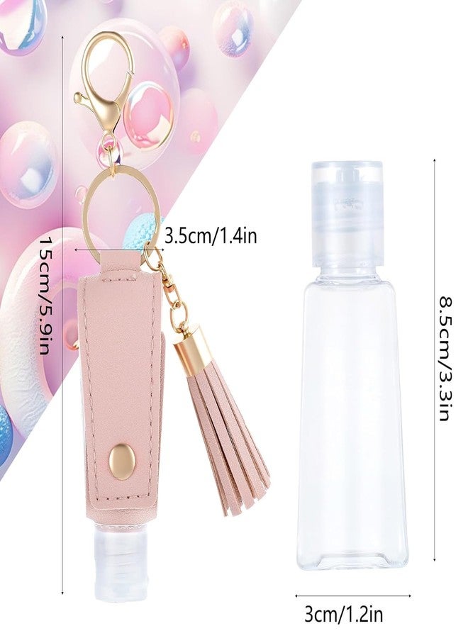 BdelrinQue 2 PCS Sanitizer Holder for Bags, Sanitizer Keychain, Light Blue and Pink, Portable Key Chains Rings for Travelers(Empty Bottle) - Image 2