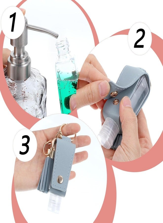 BdelrinQue 2 PCS Sanitizer Holder for Bags, Sanitizer Keychain, Light Blue and Pink, Portable Key Chains Rings for Travelers(Empty Bottle) - Image 4