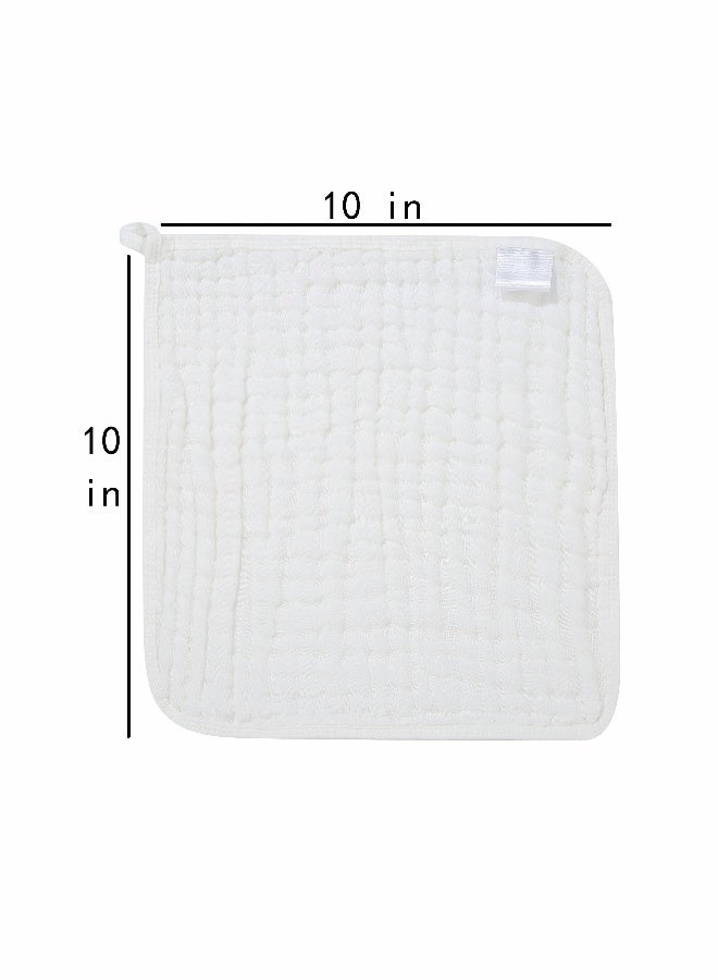Baby Muslin Washcloths, Natural Purified Muslin Cotton Baby Wipes 6 Layer Absorbent Soft Newborn Baby Face Towel for Sensitive Skin, Baby Registry as Shower 5 Pack 10x10 inches - Image 2