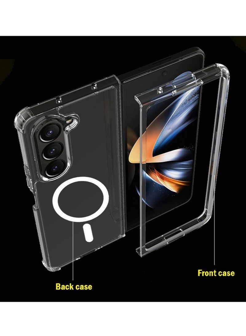 LEDIN Magnetic Clear Case for Samsung Galaxy Z Fold 5 Compatible with MagSafe, Military-Grade Protection, Phone Bumper - Image 4