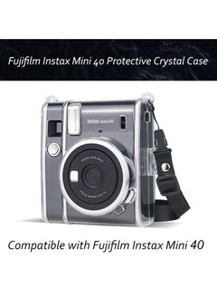 O Ozone Protective Case for Fujifilm Instax Mini 40 Instant Film Camera Crystal Hard Shell PVC Protective Cover with Adjustable Shoulder Strap-Clear  - Image 3