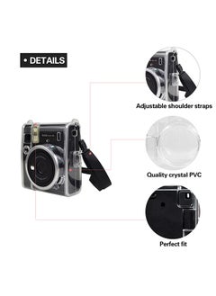 O Ozone Protective Case for Fujifilm Instax Mini 40 Instant Film Camera Crystal Hard Shell PVC Protective Cover with Adjustable Shoulder Strap-Clear  - Image 5