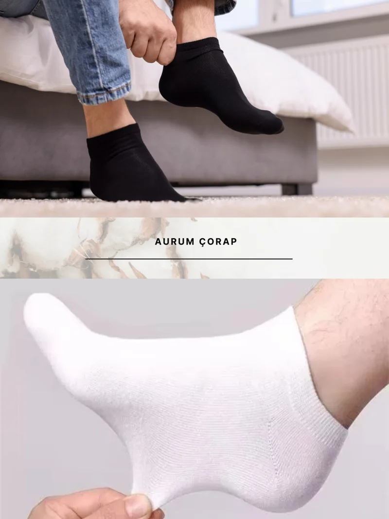 aurumé 12 Pairs Cotton Men - Women Mixed Color Ankle Booties Socks Running and Walking Socks