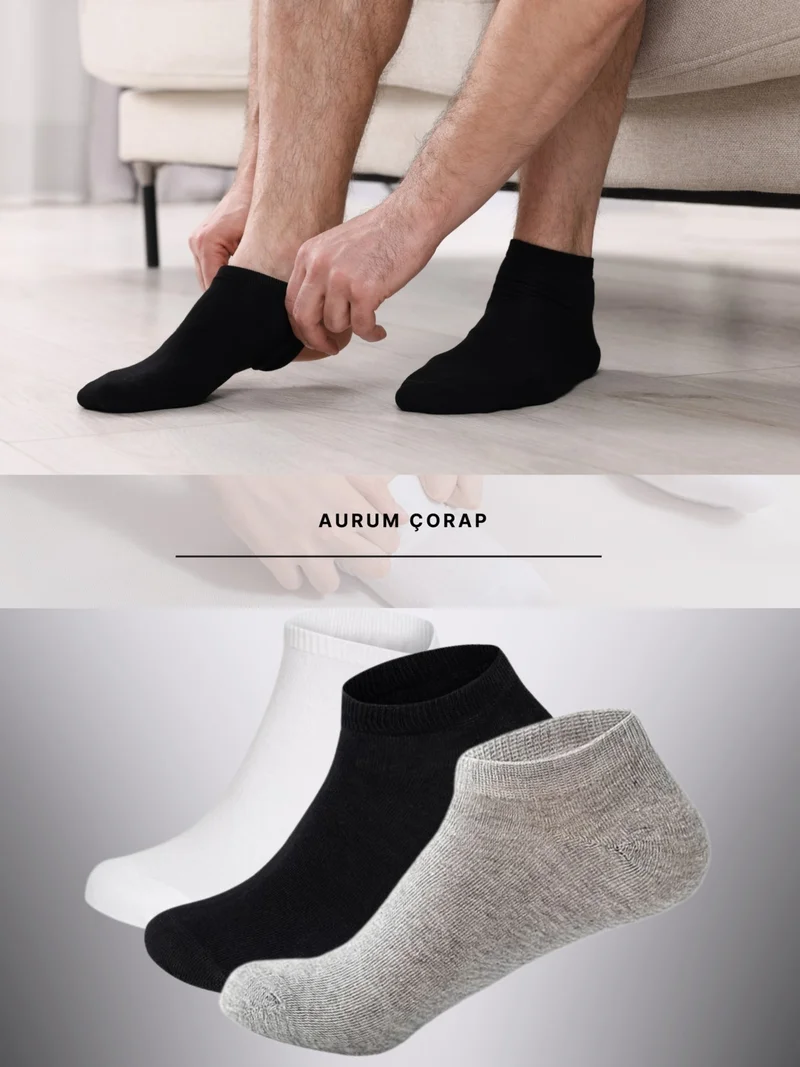 aurumé 12 Pairs Cotton Men - Women Mixed Color Ankle Booties Socks Running and Walking Socks