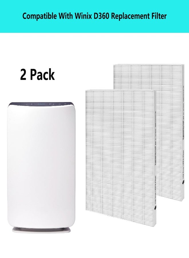 BesReyDa 2 Pack D360 True HEPA Replacement Filter, Compatible with Winix D360 Air Purifier, Part Number 1712-0101-02, 3 True HEPA Filter Only (2 Pack HEPA) - Image 3