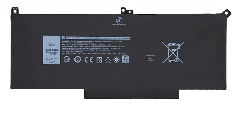 Lynacz Original F3YGT (60WH) Battery For Dell Latitude (7280 7290 7380 7390 7480 7490 E7280) Series, Replace - Image 1