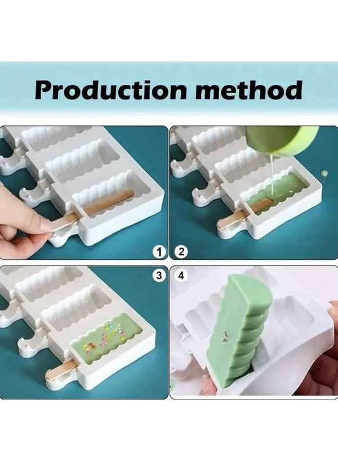 1pc Silicone Ice Cream Mold Diy Reusable Non Stick Cooling Treats Kitchen - Image 4