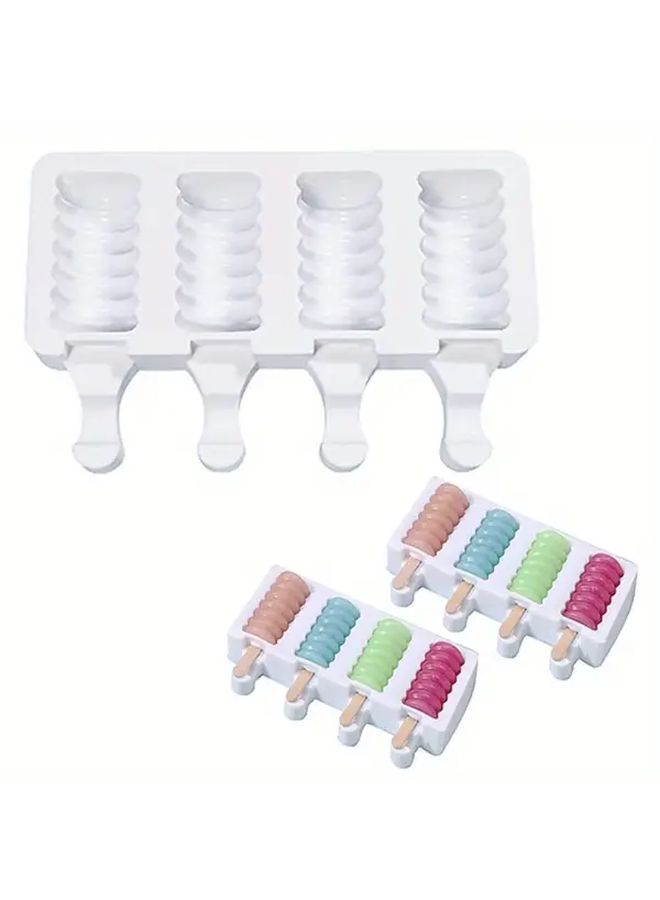 1pc Silicone Ice Cream Mold Diy Reusable Non Stick Cooling Treats Kitchen - Image 1