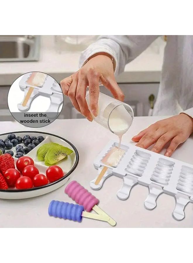 1pc Silicone Ice Cream Mold Diy Reusable Non Stick Cooling Treats Kitchen - Image 5