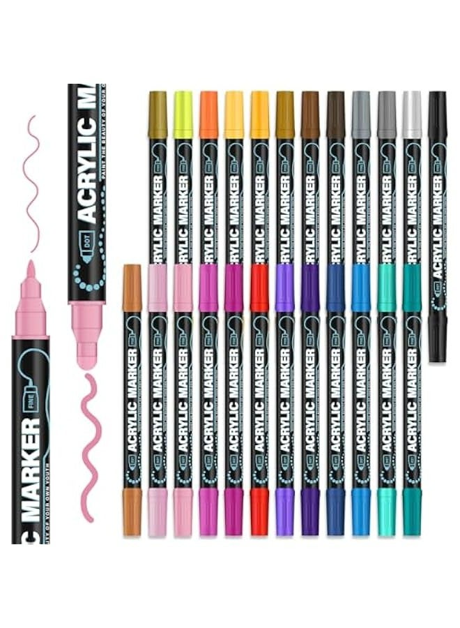 Generic 24 Vibrant Acrylic Paint Pens for Rock, Wood, Ceramic, Glass  Crafts.  - Image 1