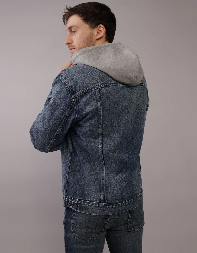 American Eagle  AE Hooded Denim Trucker Jacket for Men | Best Price UAE