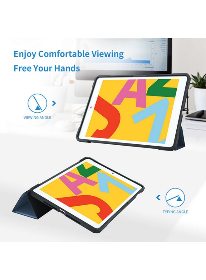 NIBEMINENT Flip Case Cover For Apple iPad 10.2 Inch Blue/Black  - Image 4