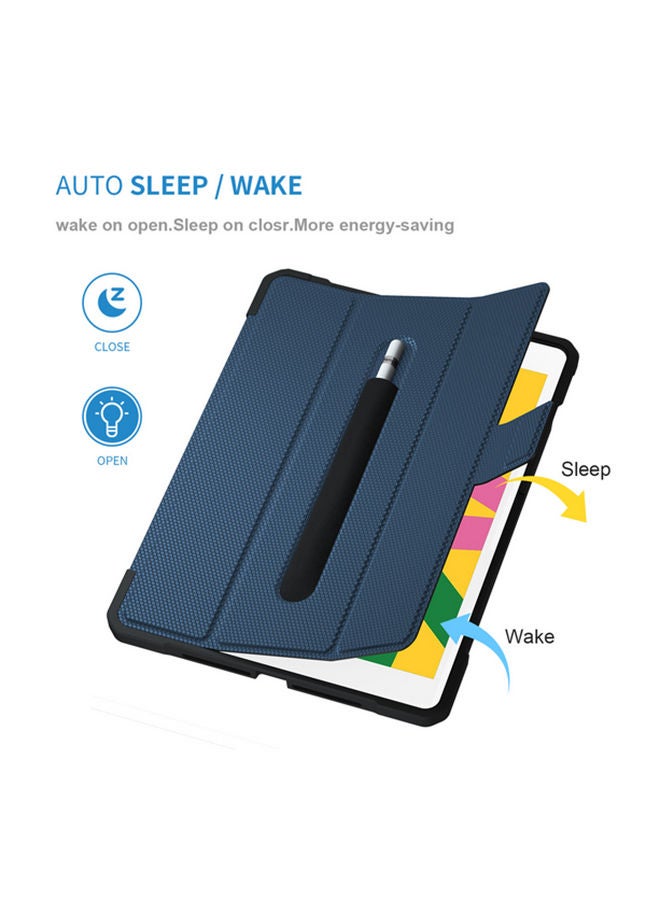 NIBEMINENT Flip Case Cover For Apple iPad 10.2 Inch Blue/Black  - Image 3