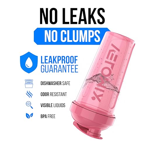 VELOMIX -2 Pack- 28 oz Protein Shaker Bottles for Protein Mixes - 2x Wire Whisk | Leak Proof Shaker Cups for Protein Shakes and Pre Workout | Protein Shaker Bottle Pack (B6) Pink/Transparent - Image 3