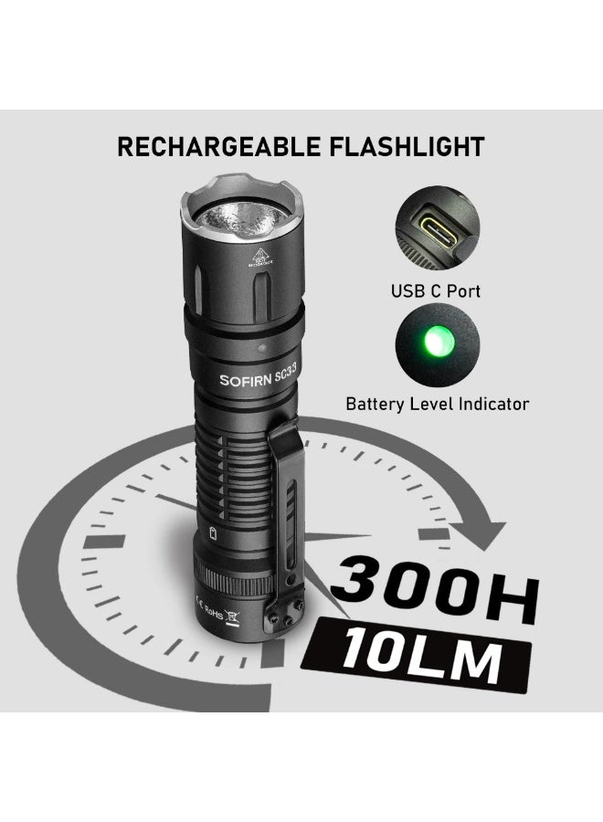 Sofirn SC33 XHP70 Powerful Flashlights Rechargeable High Lumens 5200 Lumens with a Tail E-Switch - Image 3