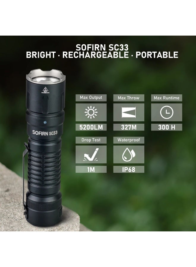 Sofirn SC33 XHP70 Powerful Flashlights Rechargeable High Lumens 5200 Lumens with a Tail E-Switch - Image 5