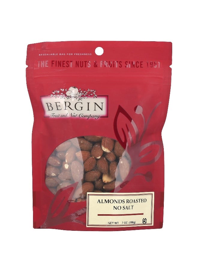 Bergin Fruit and Nut Company Bergin Fruit and Nut Company, Almonds Roasted, No Salt, 7 oz (198 g)  - Image 1