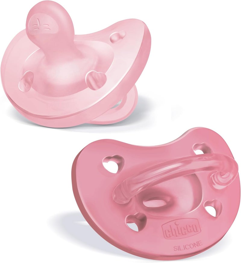 Chicco PhysioForma 100% Soft Silicone One Piece Pacifier for Babies 6-16 Months | BPA & Latex Free | Reusable Case | Blue/Green, 2pk - Image 1