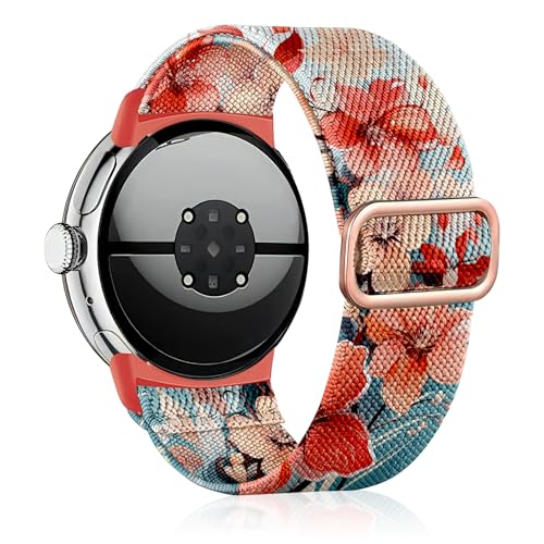 Zspoly Nylon Band Compatibel with Google Pixel Watch 1/2/3/4 (41mm),Adjustable Elastic Replacement Wristbands Bands for Pixel Watch 4 Men/Women - Image 1