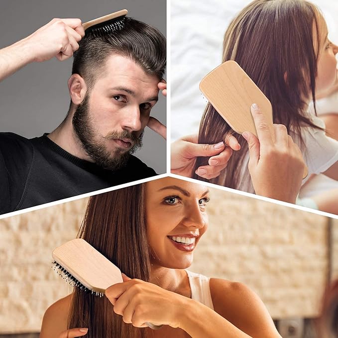 Sosoon Hair Brush Sosoon Boar Bristle Paddle Hairbrush for Long Thick Curly Wavy Dry or Damaged Hair Reducing Hair Breakage and Frizzy No More Tangle Giftbox Hair Comb Included - Image 5