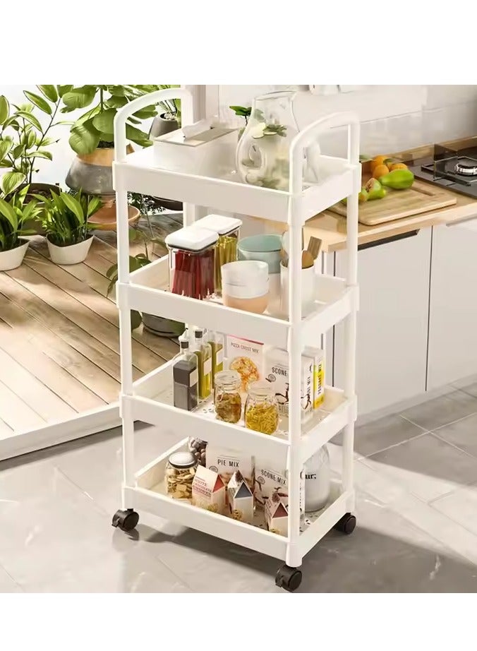 4-Layer Storage Rack with Wheels – Multi-Purpose Slim Trolley Organizer for Home & Kitchen  - Image 1