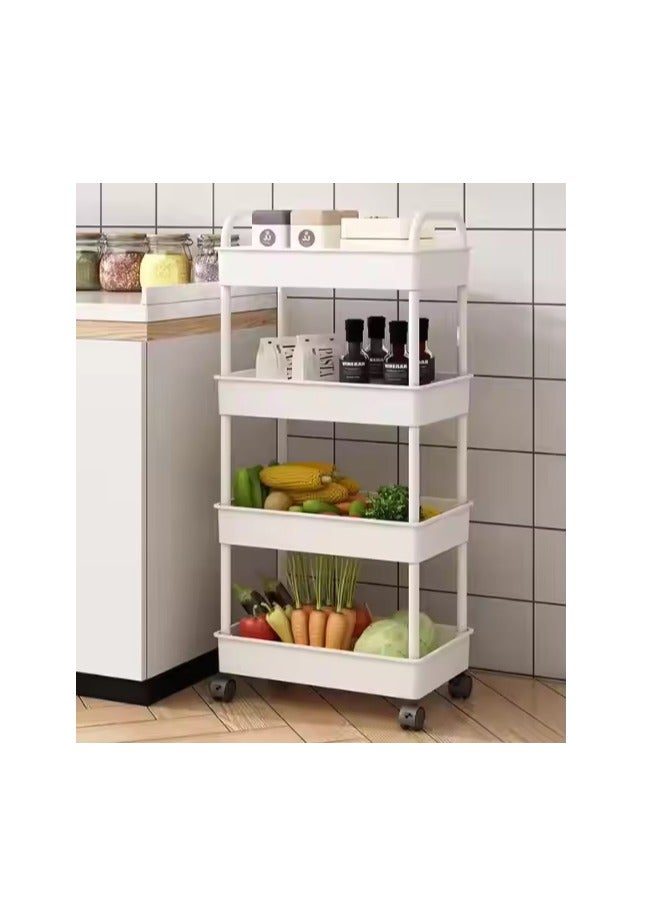 4-Layer Storage Rack with Wheels – Multi-Purpose Slim Trolley Organizer for Home & Kitchen  - Image 3