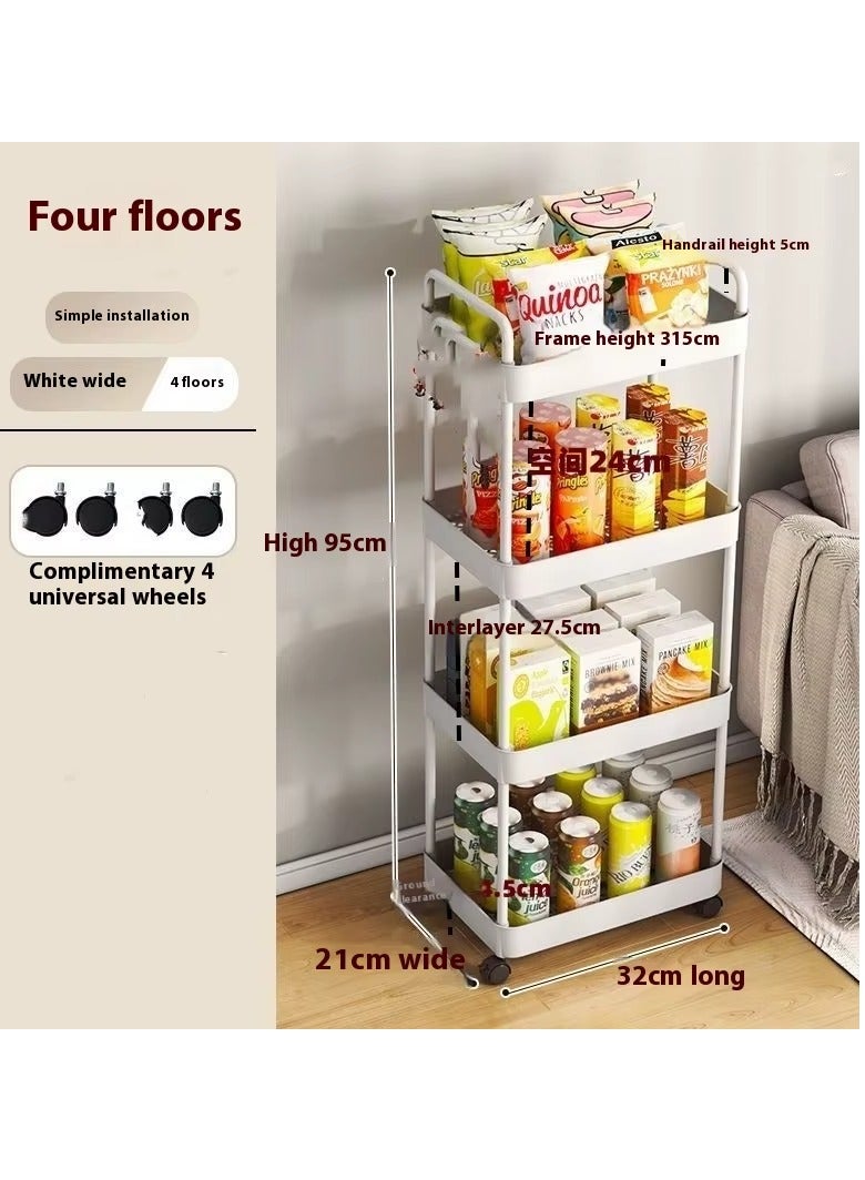 4-Layer Storage Rack with Wheels – Multi-Purpose Slim Trolley Organizer for Home & Kitchen  - Image 4