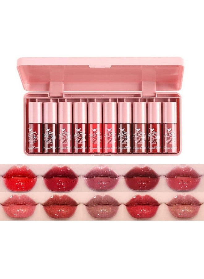 Alisesun 10 Colors Lip Tint Stain Set, Korean Plumping Lip Gloss Watery Lip Stain, Multiuse For Mini Liquid Lipstick & Cheek Tint Long Lasting Vivid Color 02 - Image 2