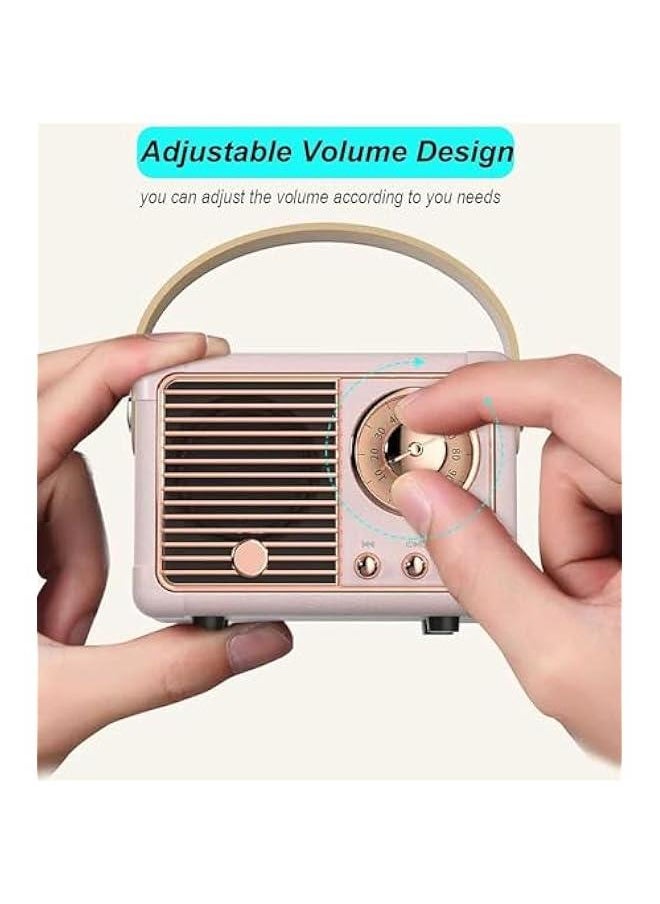 HOOKOR Retro Bluetooth Speaker, Small Wireless Bluetooth Speaker, Vintage Decor Cute Old Fashion Style for Kitchen Desk Bedroom Office Outdoor Accessories for Android/iOS Devices (Blue)  - Image 5