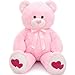 Tezituor Giant Teddy Bear Stuffed Animals Express Your Love Pink with Heart 4ft - Image 2