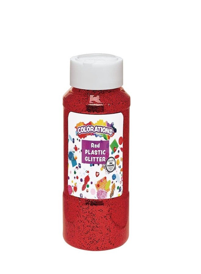 Colorations 1 LB Plastic Glitter - RED - Image 1