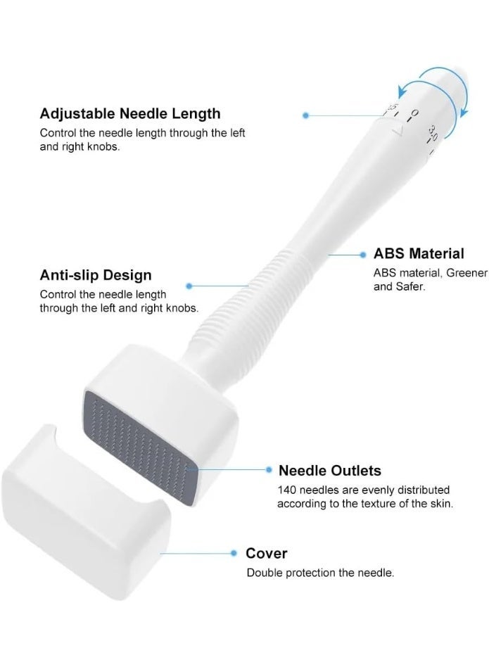 ختم جلد ميكرونيدلنج قابل للتعديل 0-3.0 مم - أداة احترافية للعناية بالبشرة بإبر ميكرونيدل من الفولاذ المقاوم للصدأ - ختم ديرما للوجه والشعر واللحية - أفضل بديل لأسطوانة الجلد - Image 5