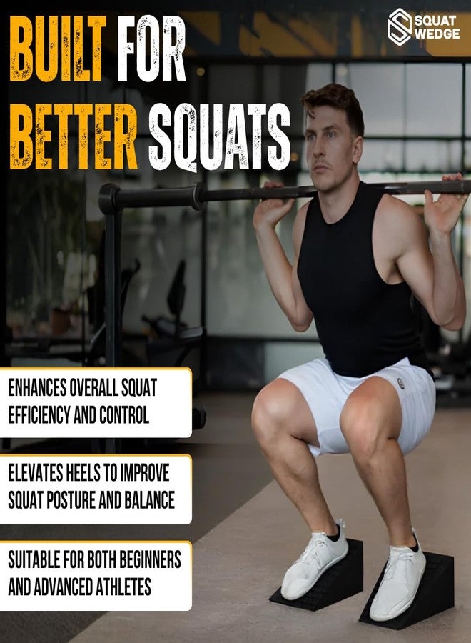 Deep Impact 2PCs Squat Wedge Block - Adjustable Slant Board for Heel Elevated Squats, Calf Raises, Weightlifting, Deadlift Platform, Foot Exercise Ramp for Enhanced Mobility & Strength - Image 3