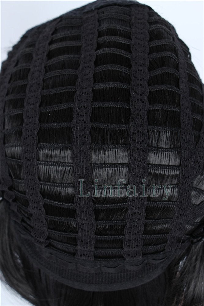 Linfairy (Black) - Unisex Short Black Straight Cosplay Wig Halloween Costume Wig for Women - Image 2