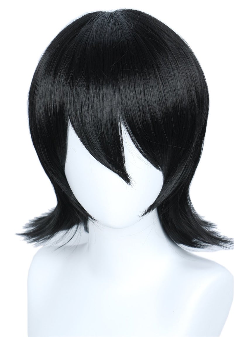 Linfairy (Black) - Unisex Short Black Straight Cosplay Wig Halloween Costume Wig for Women - Image 1
