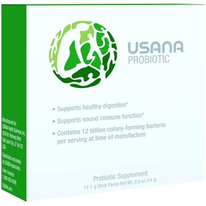USANA Probiotic Supplement to Support Digestive Health* – Gluten Free – Sugar Free – Dairy Free - 14 Stick Packs - Image 1