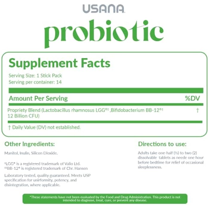 USANA Probiotic Supplement to Support Digestive Health* – Gluten Free – Sugar Free – Dairy Free - 14 Stick Packs - Image 2