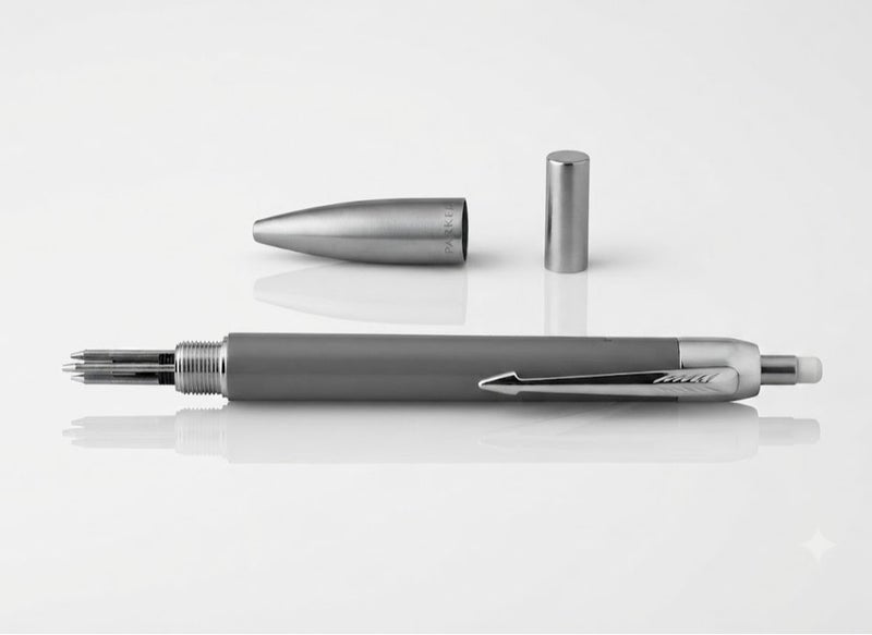 Parker IM Trio Multi-Function Pen 3-in-1 (Black Ink, Red Ink & 0.5mm Mechanical Pencil), Matte Grey Luxury Writing Gift - Image 2