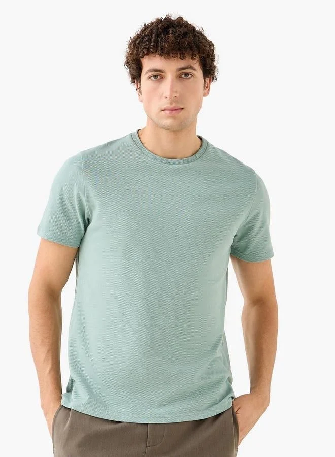 Iconic Popcorn Textured Regular Fit T-shirt