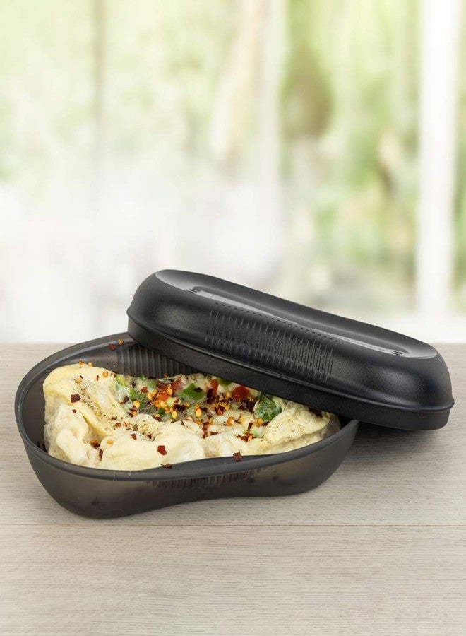 توبروير وعاء طهي آمن للاستخدام في الميكروويف من تابروير، سعة 430 مل، مصنوع من البلاستيك (أسود) - Image 3