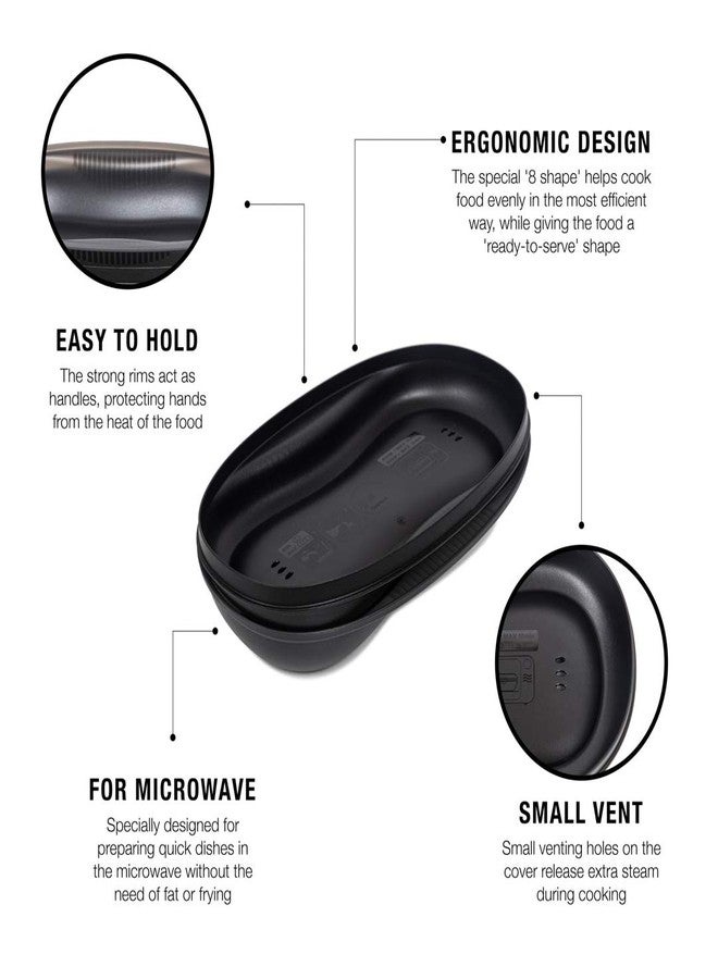 توبروير وعاء طهي آمن للاستخدام في الميكروويف من تابروير، سعة 430 مل، مصنوع من البلاستيك (أسود) - Image 5