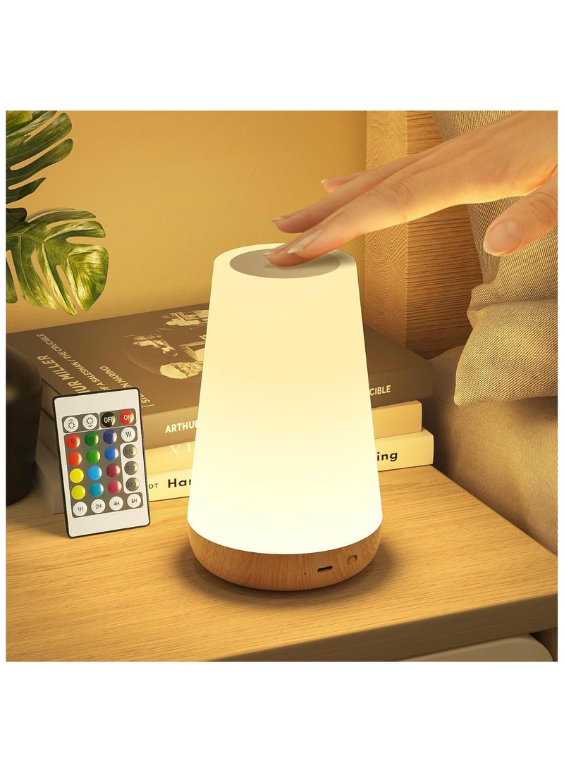 FEND FEND Bedside Table Lamp, Children's Night Light with Remote and Touch Control, Dimmable LED Colour Lamps for Bedroom, Kids Room, Portable Camping Lamp  - Image 1