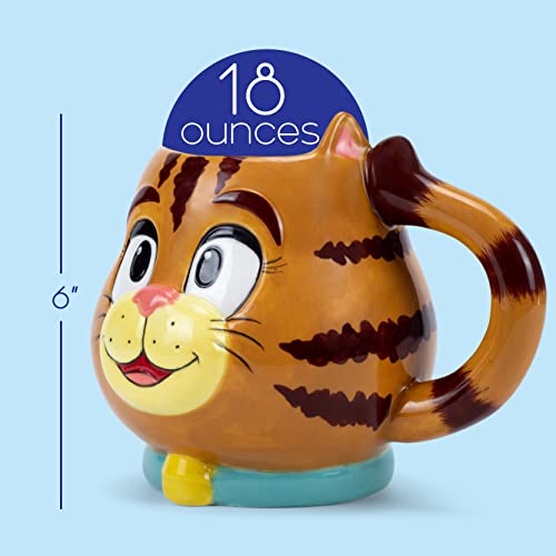 100 North ESNCHMG-CT Smiling Orange Cat Character 18 ounce Glossy Ceramic Coffee Tea Cup Mug For Your Favorite Morning Brew - Image 2