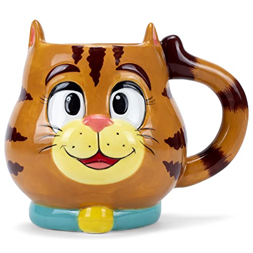 100 North ESNCHMG-CT Smiling Orange Cat Character 18 ounce Glossy Ceramic Coffee Tea Cup Mug For Your Favorite Morning Brew - Image 1