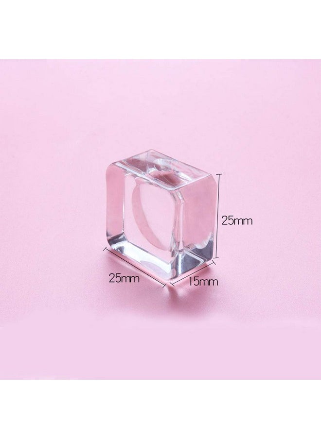 lasenersm 3 Pieces Premium Eyelash Glue Pallet Crystal Glass Eyelash Glue Stone For Fake Eyelash Extension Eyelash Glue Holder Pad Fake Eye Lash Base Eyelash Extension, 25 x 25 x 15mm, Clear  - Image 3
