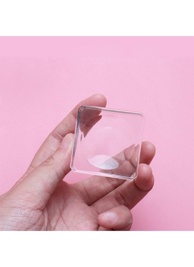 lasenersm 3 Pieces Premium Eyelash Glue Pallet Crystal Glass Eyelash Glue Stone For Fake Eyelash Extension Eyelash Glue Holder Pad Fake Eye Lash Base Eyelash Extension, 25 x 25 x 15mm, Clear  - Image 4