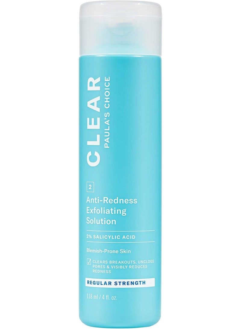 PAULA'S CHOICE Paula's Choice Clear Regular Strength Anti-Redness Exfoliating Solution with 2% BHA Salicylic Acid for Moderate Acne - 4 oz by Paula's Choice  - Image 1