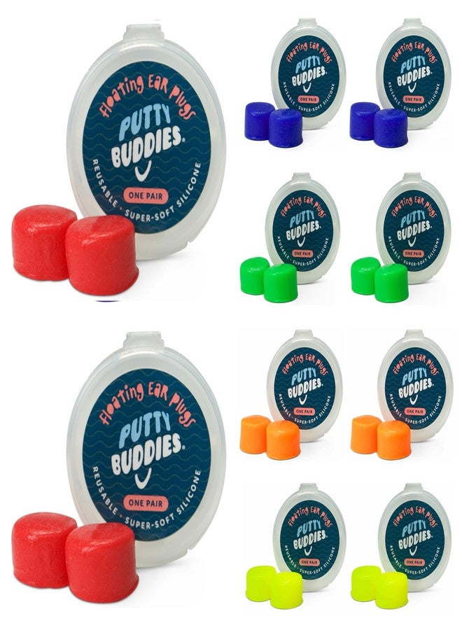 Putty Buddies Earvolution Floating Putty Buddies Ear Plugs for Swimming - Invented by an Ear Physician - Moldable, Premium Silicone - Floats on Water- Waterproof - Made in The USA - 10 Pack - Assorted - Image 1