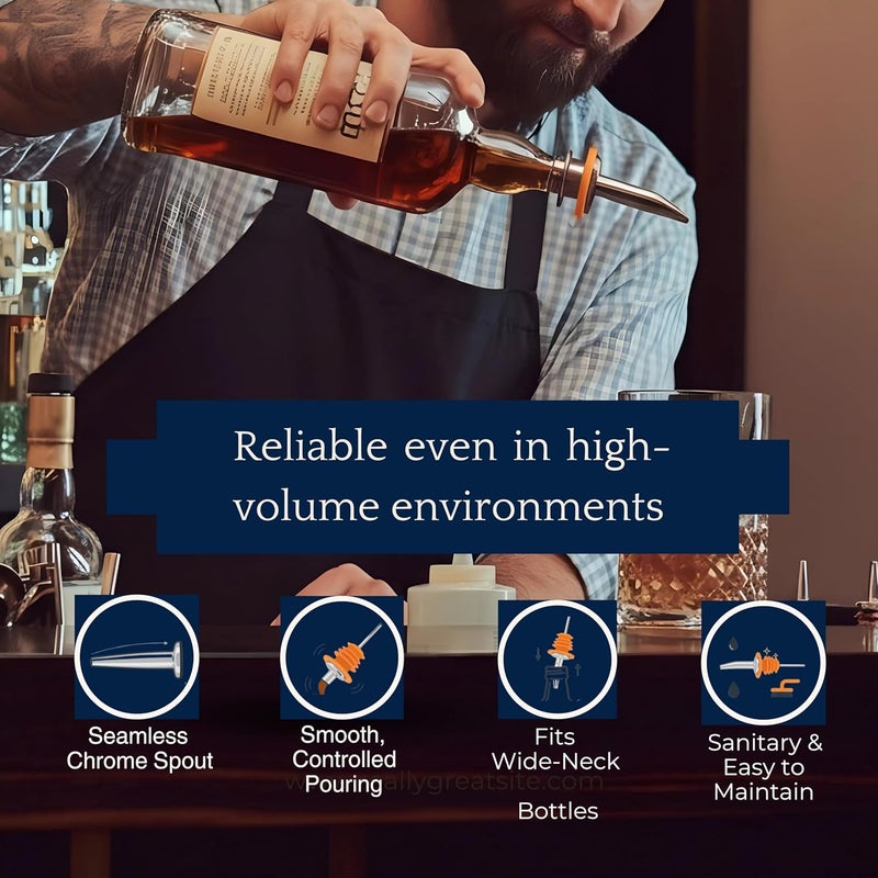 Spill-Stop 285-60 Orange Polykork Tapered Chrome Pourer - Dozen - Image 3